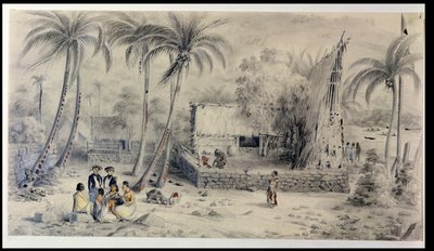 Village indigène à Tahiti, vers 1841-48 - Maximilien Radiguet